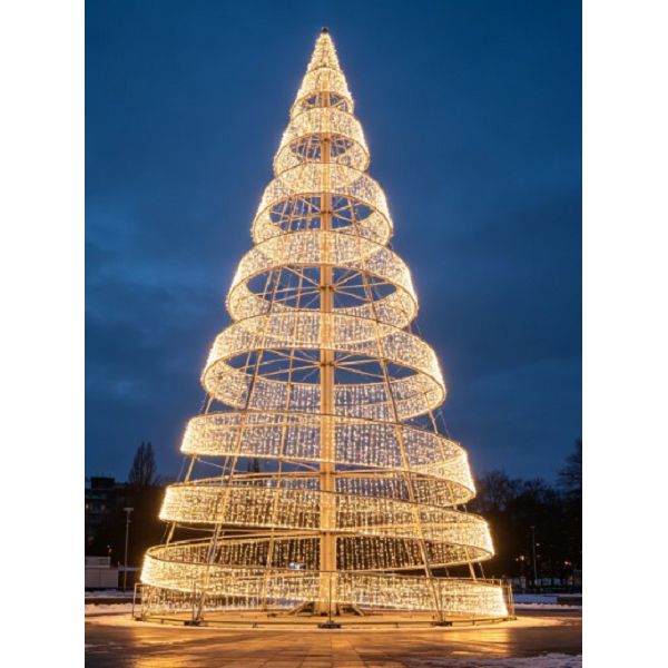 Velký spirálový LED vánoční strom